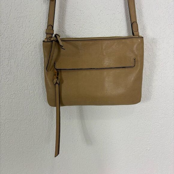 Vince Camuto Tan Leather Animal Print Crossbody Purse - Picture 3 of 11